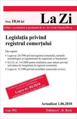 Legislatia privind registrul comertului (actualizat la 01.06.2010)