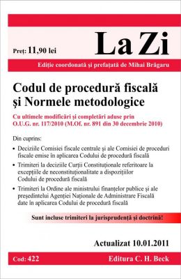 Codul de procedura fiscala si Normele metodologice (actualizat la 10.01.2011) 